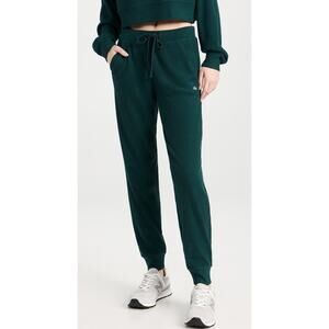 ALO Yoga Muse Sweatpants •XS• Midnight Green Ribbed Knit Jogger Lounge Pants